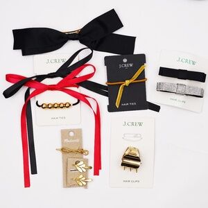 New JCREW Madewell Assorted 11 Piece Hair Accessories Lot Barrettes Clips Ties